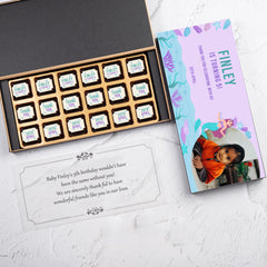 Personalised birthday chocolate favours in custom gift box					
