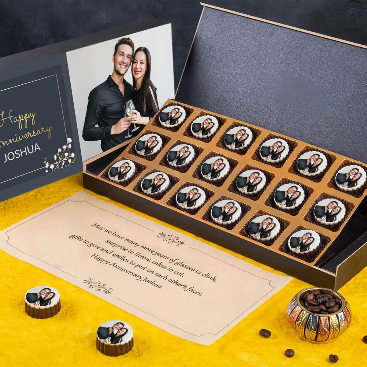 Box view of personalized anniversary gifts and custom anniversary gifts				