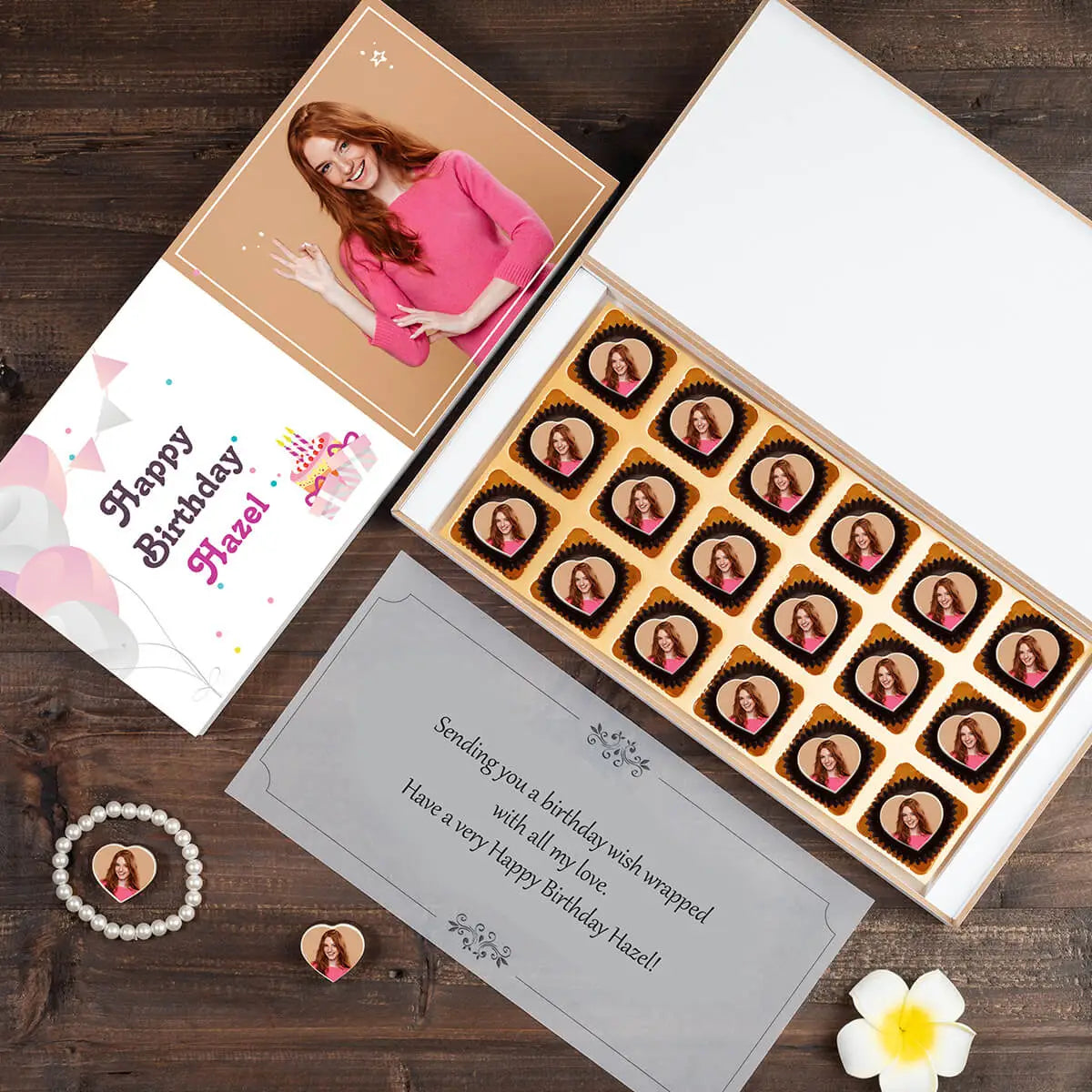 Box view of personalized birthday gifts and custom birthday gifts