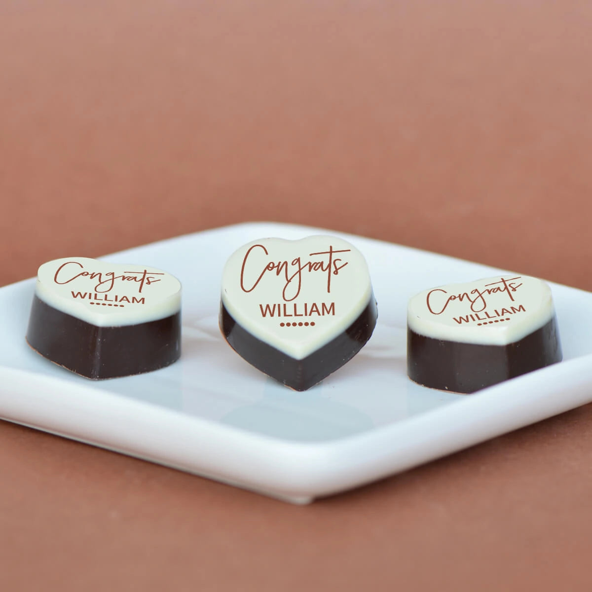 Personalized congratulations chocolate in design		