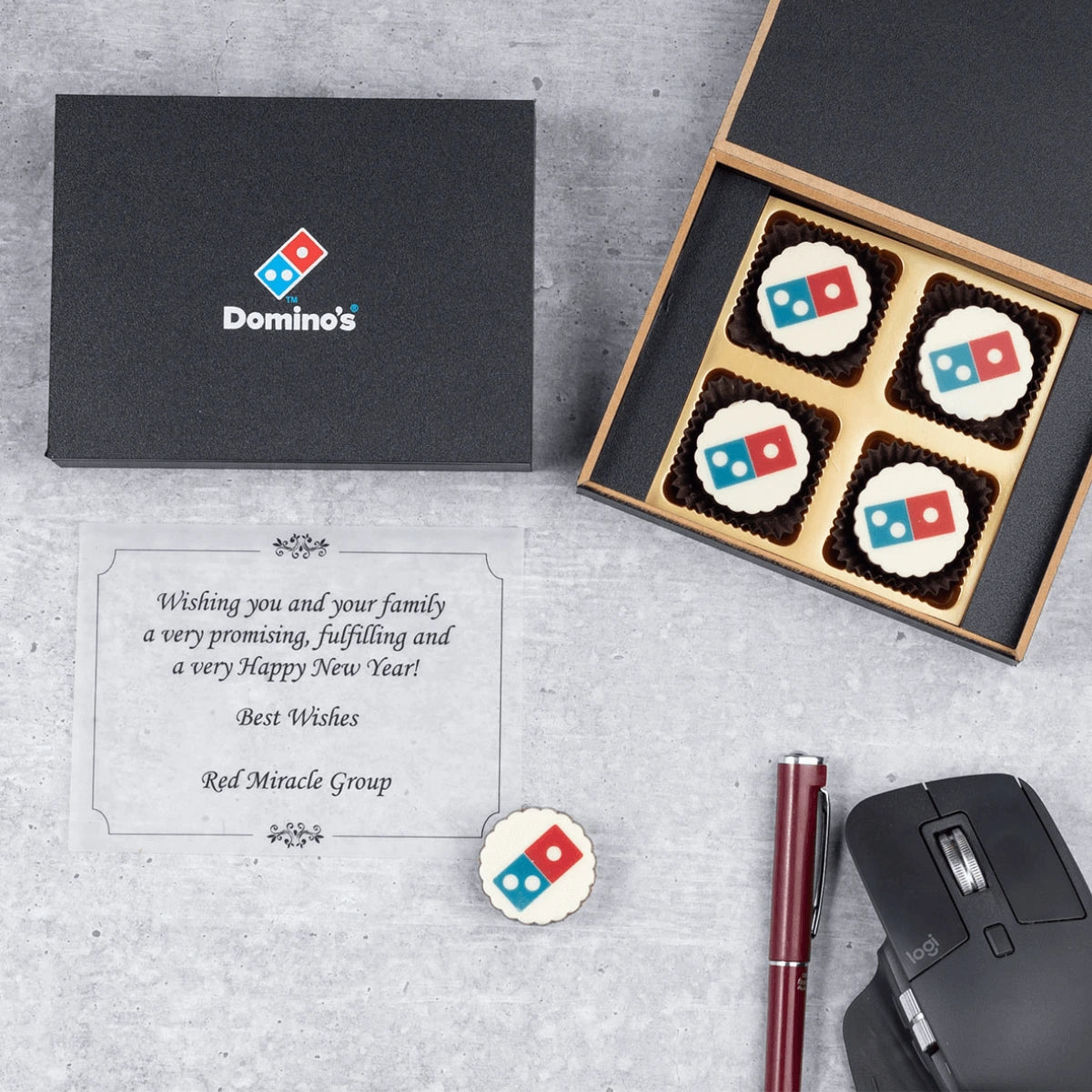 Personalized corporate chocolates with logo chocolates by ChocoCraft