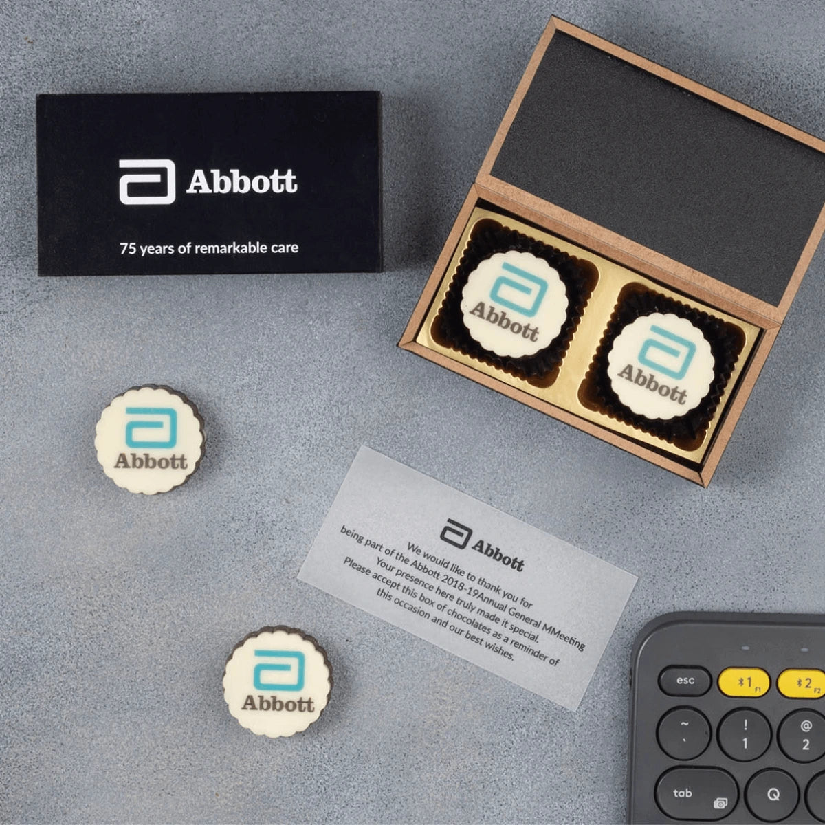 Personalized corporate gift boxes 2 piece chocolate box by ChocoCraft