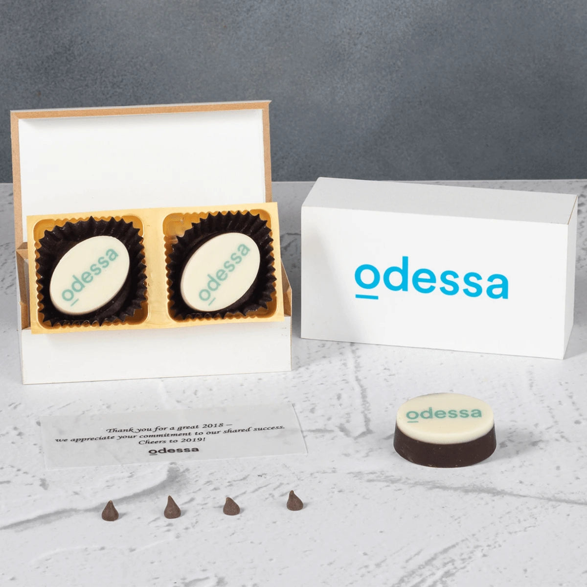 Personalized corporate gift boxes branded by ChocoCraft