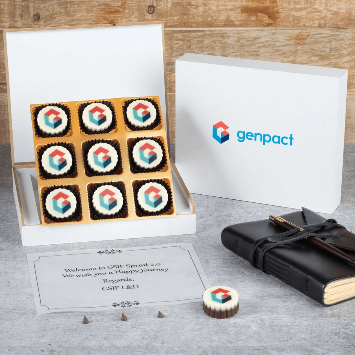 Personalized corporate gift boxes customized by ChocoCraft
