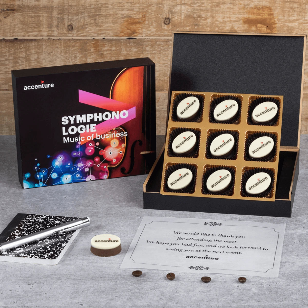 Personalized corporate gift sets 9 piece chocolate box by ChocoCraft