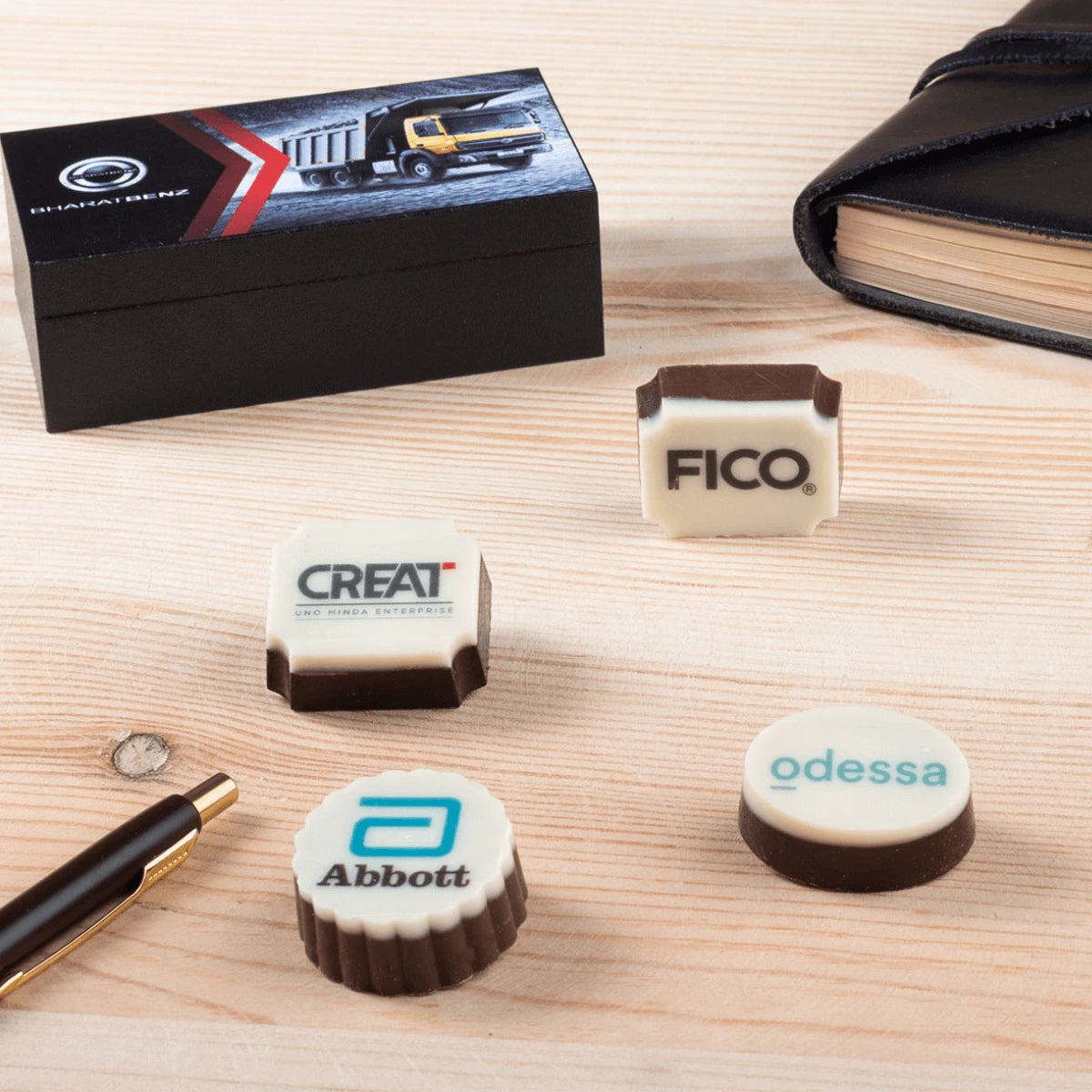 Personalized logo chocolates bulk by ChocoCraft