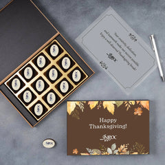 Customized chocolate gift box with logo printing, perfect for corporate Thanksgiving client gifts
