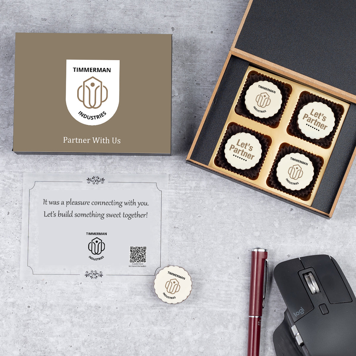 butter paper insert with QR code used for chocolate marketing giveaways