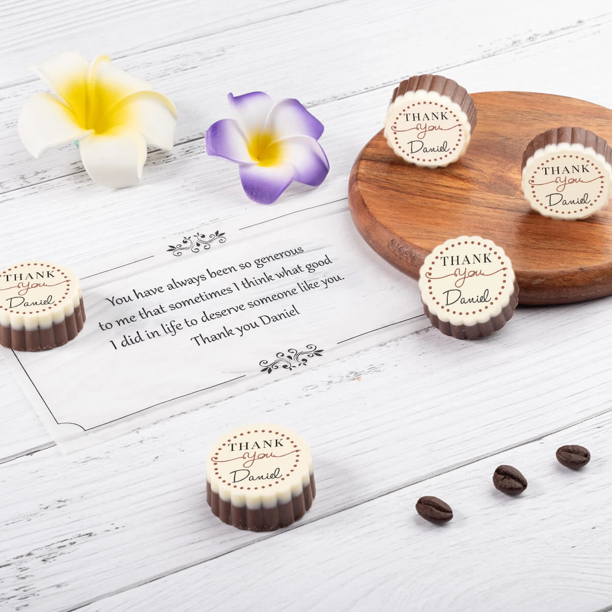 Custom appreciation gifts as thank you chocolates for gratitude			