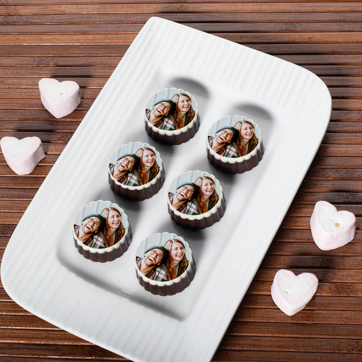 Thank you chocolates featuring a personalized gift box