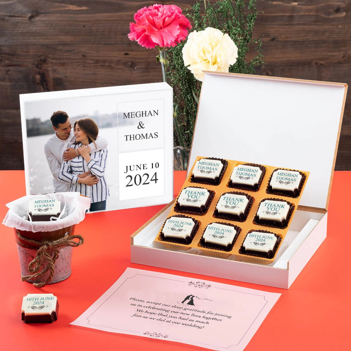 Protective packaging used for shipping wedding favor chocolates