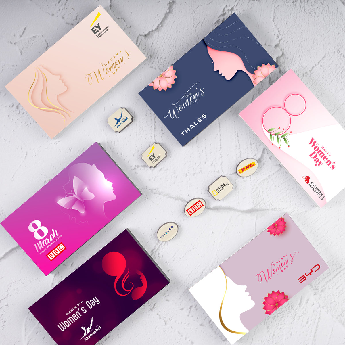 Close-up of premium packaging used for Women’s Day chocolate gifts